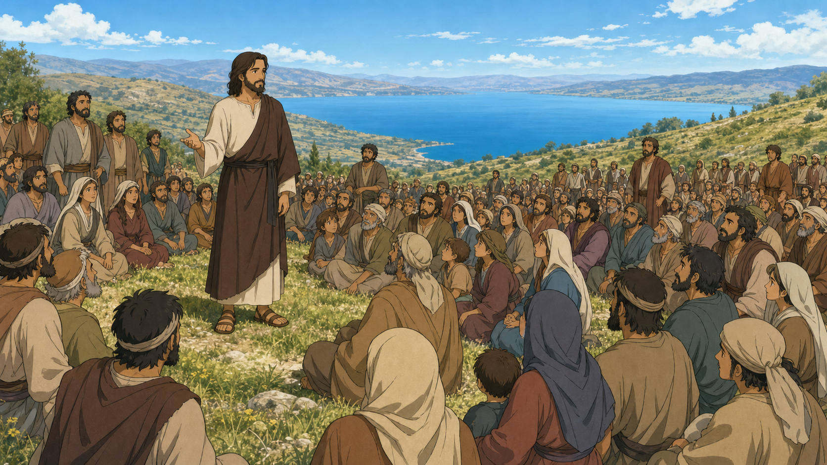 People Gathered on the Galilee Hill Szenenbild